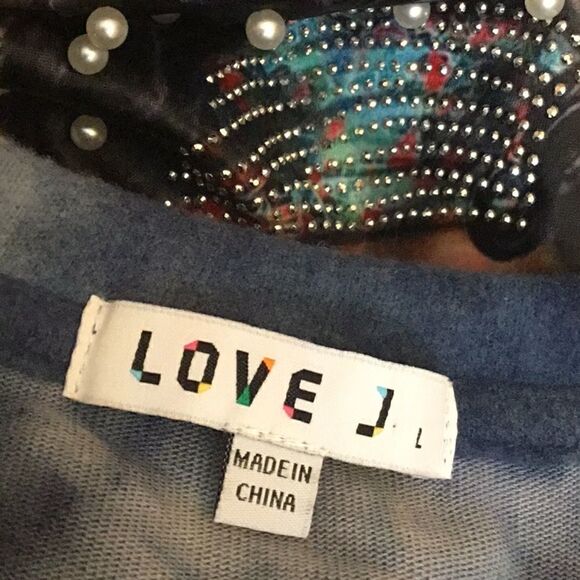 LOVE J crop long sleeve fleece in large DBR3 - Picture 11 of 13